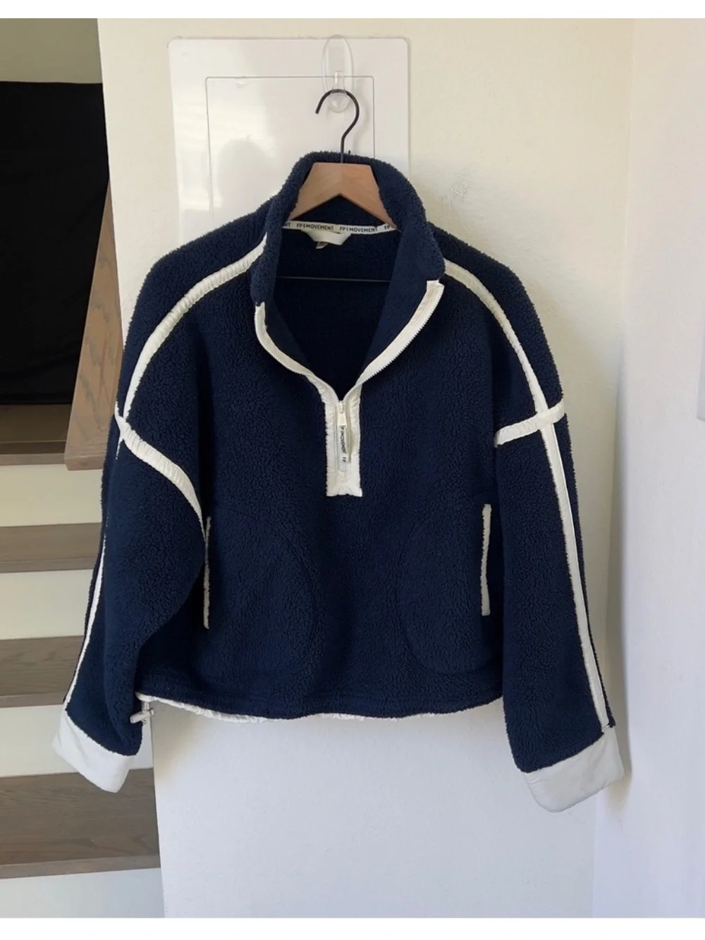 Free People FP Movement Mountain High 1/2 Zip Fleece Pullover in Dark Navy Blue